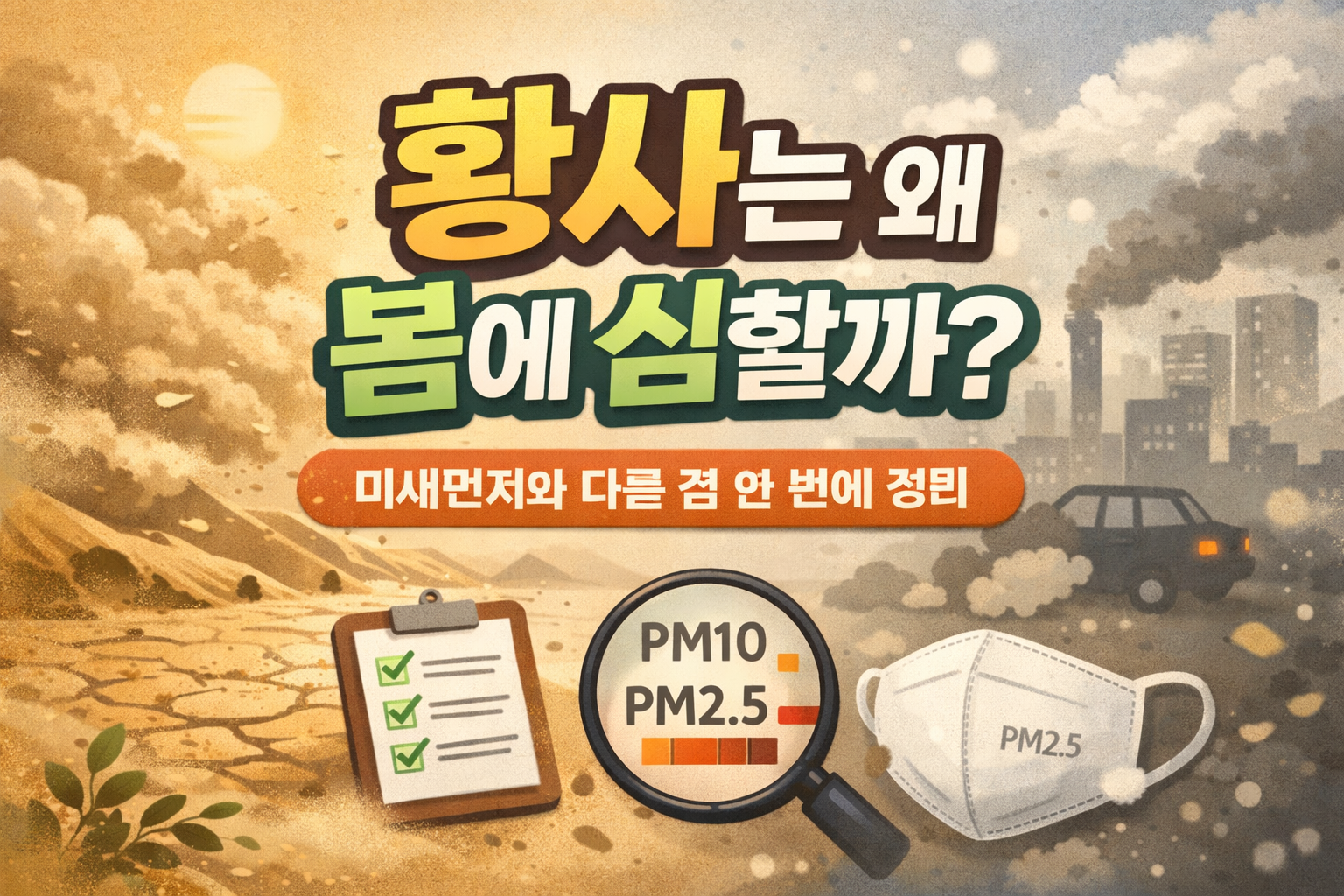 황사는 왜 봄에 심할까? 미세먼지와 차이까지 쉽게 정리