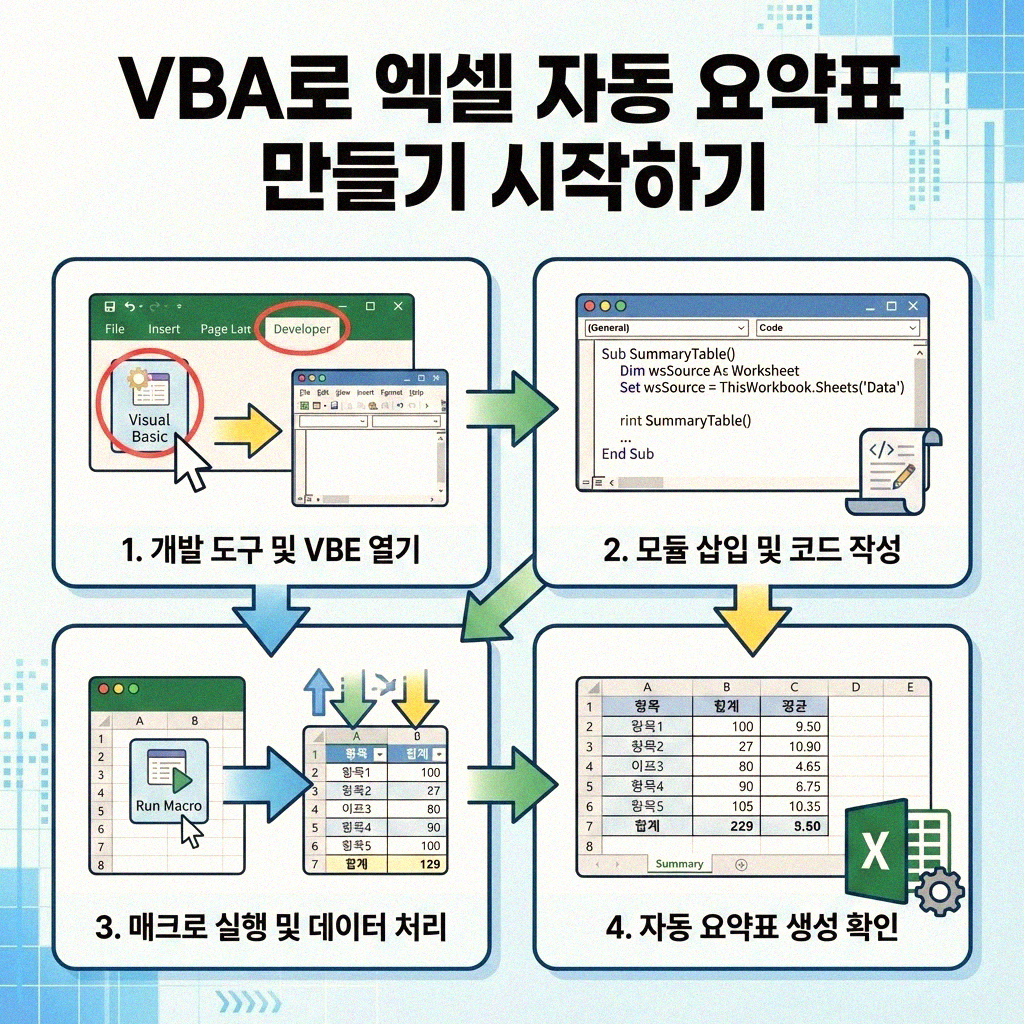 엑셀 똑똑하게 쓰기 엑셀 자동 요약표 VBA로 척척 만들기
