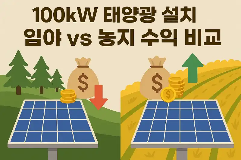 100kW 태양광 설치, 임야 vs 농지 수익 비교