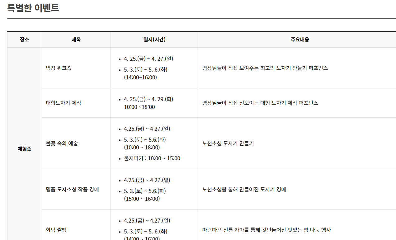 이천 도자기 축제 개막식 주차장 셔틀버스 총정리