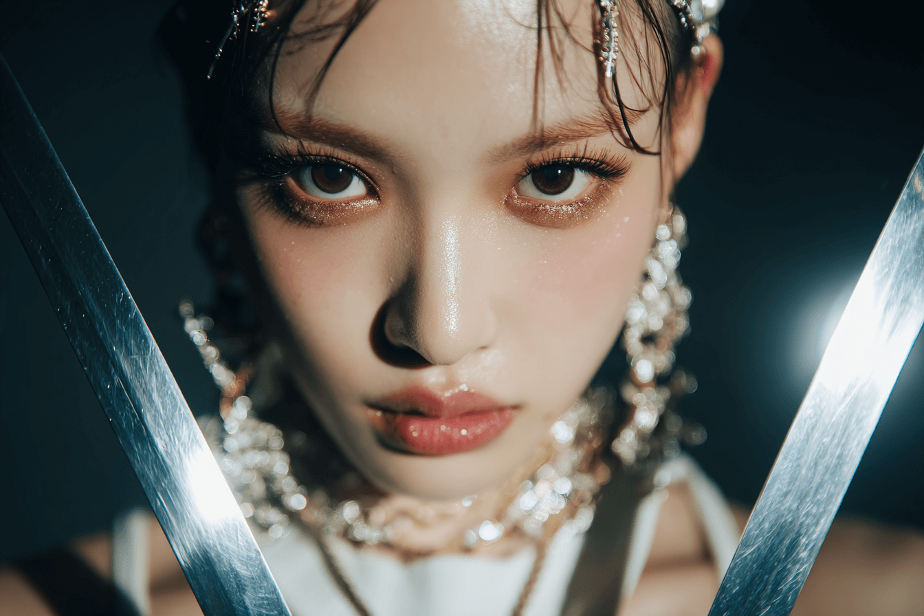 시크한-표정으로-카메라를-응시하는-여성-아이돌