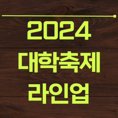 2024 대학축제 라인업 일정