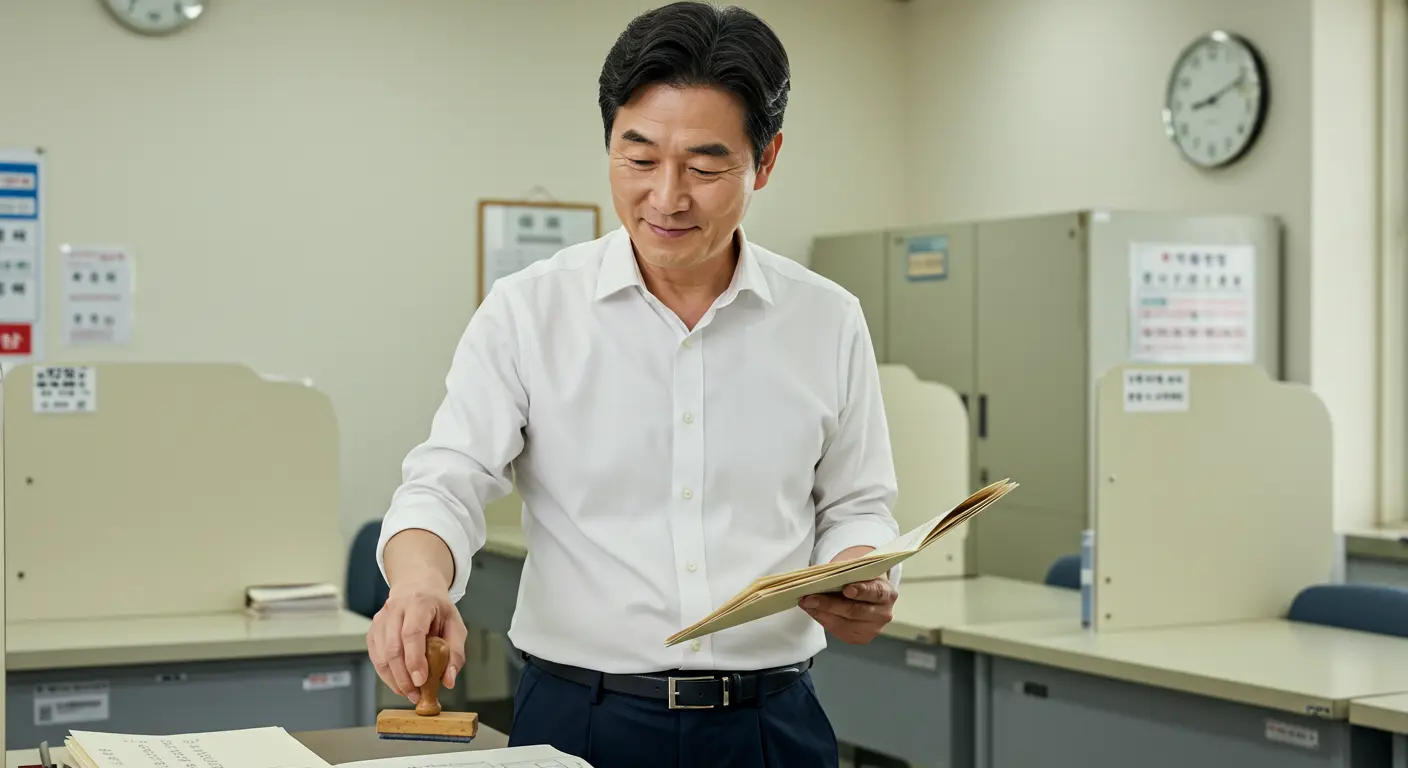 인감증명서 대리발급 서류를 작성하는 주민