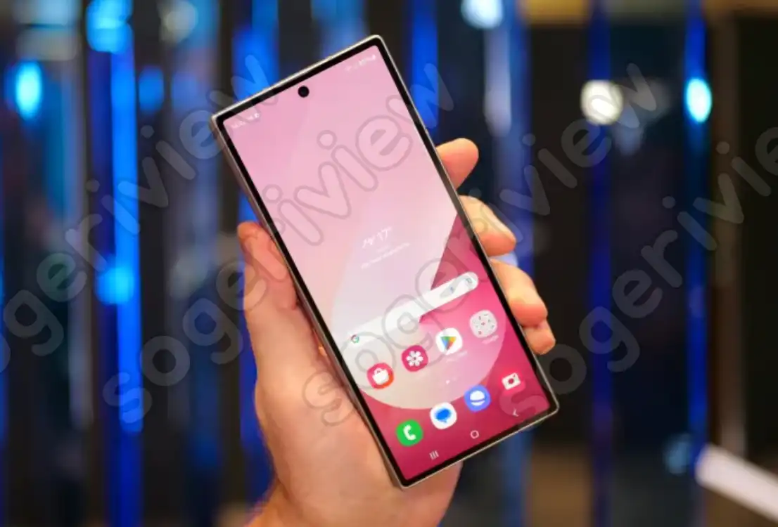 닫힌 삼성 갤럭시 Z 폴드 6을 들고 있는 사람, 커버 화면을 보여줌