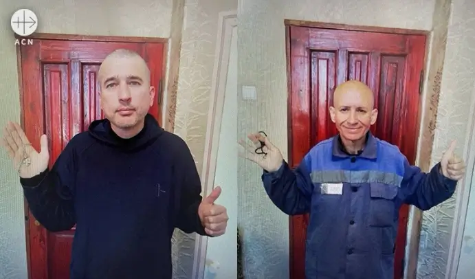 석방된 레비츠키 신부와 헬레타 신부