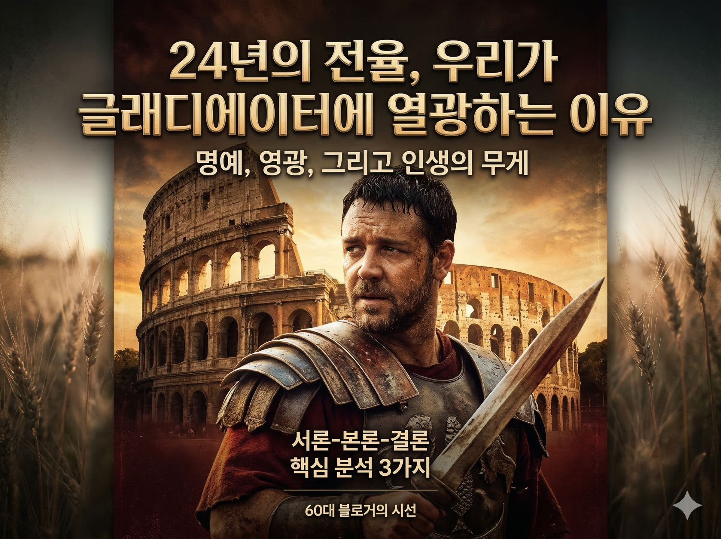 24년이 지나도 가슴이 뜨거워지는 이유, '글래디에이터'가 전하는 진짜 인생의 무게