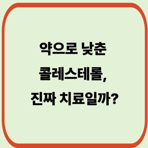 약으로 낮춘 콜레스테롤, 진짜 치료일까?