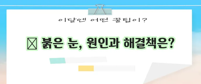 눈 충혈 원인과 해결책 명확하게 알려드립니다!