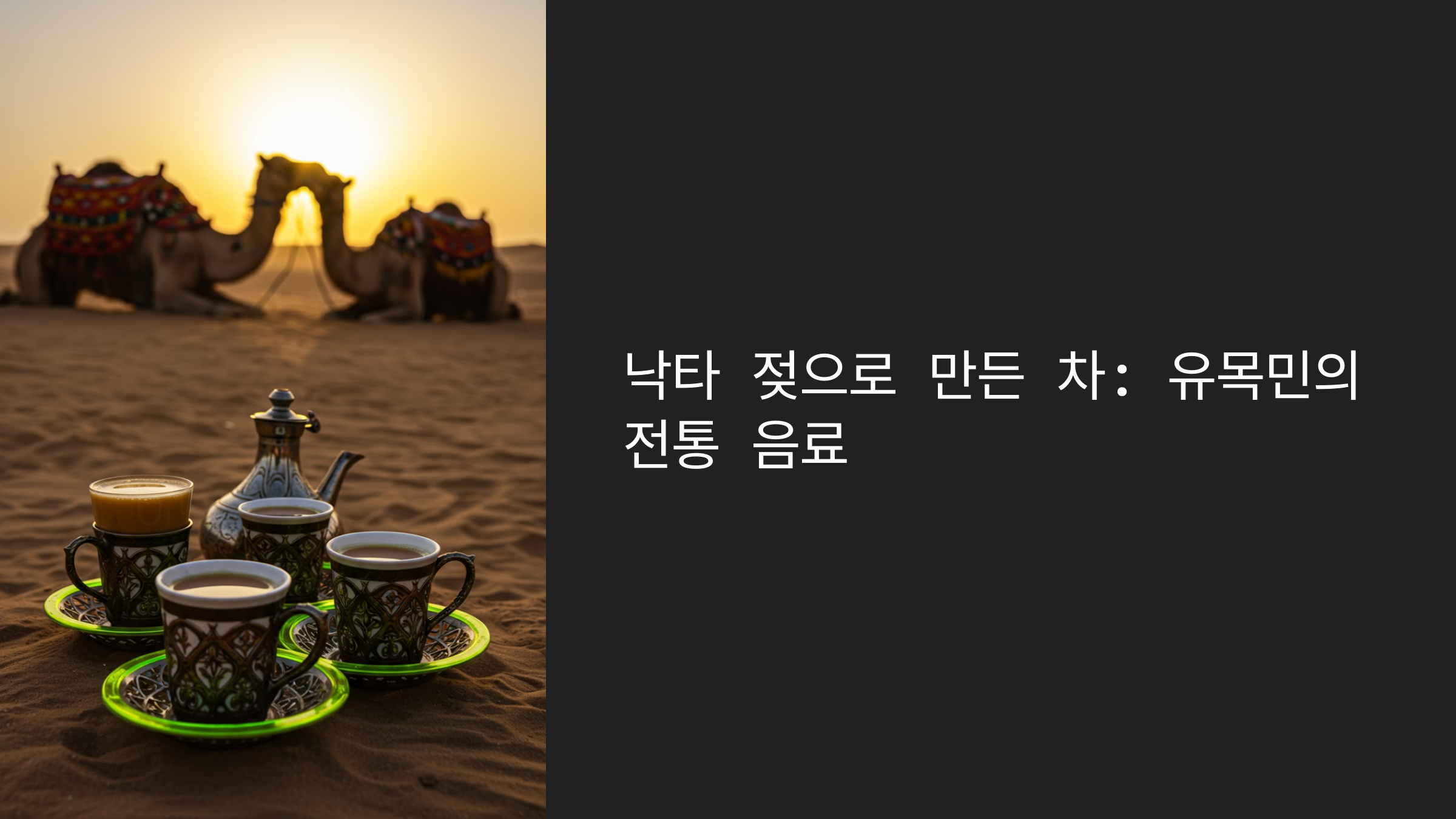 낙타 젖으로 만든 차