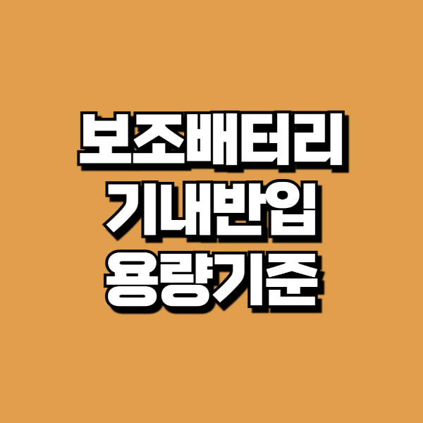 보조배터리 기내반입