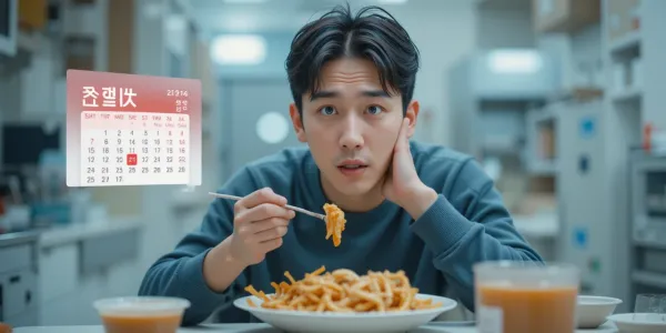 위내시경 금식시간 중 음식 유혹을 느끼는 장면