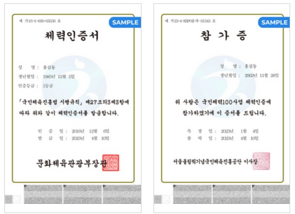 인증서참가증예시