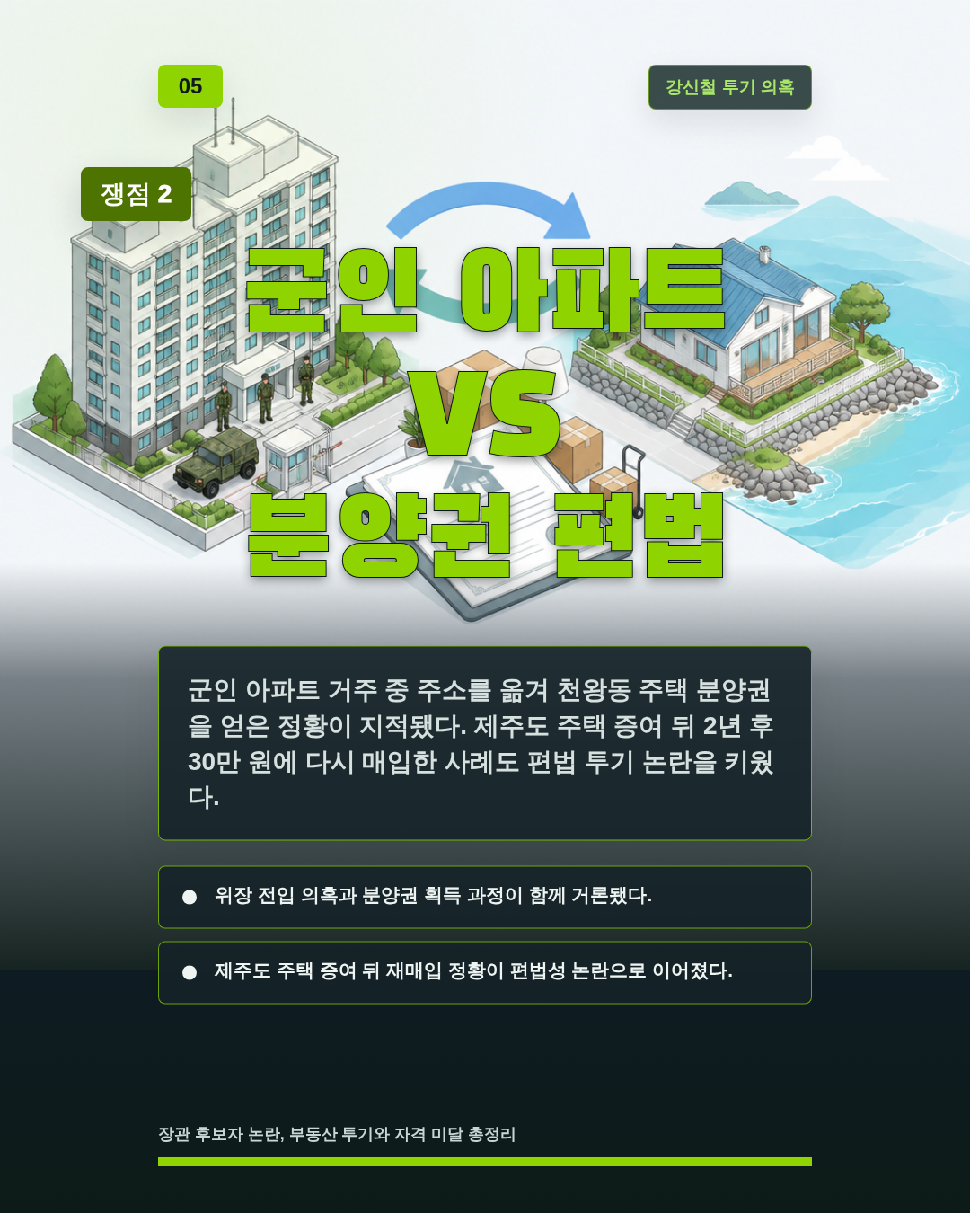 군인 아파트 VS 분양권 편법