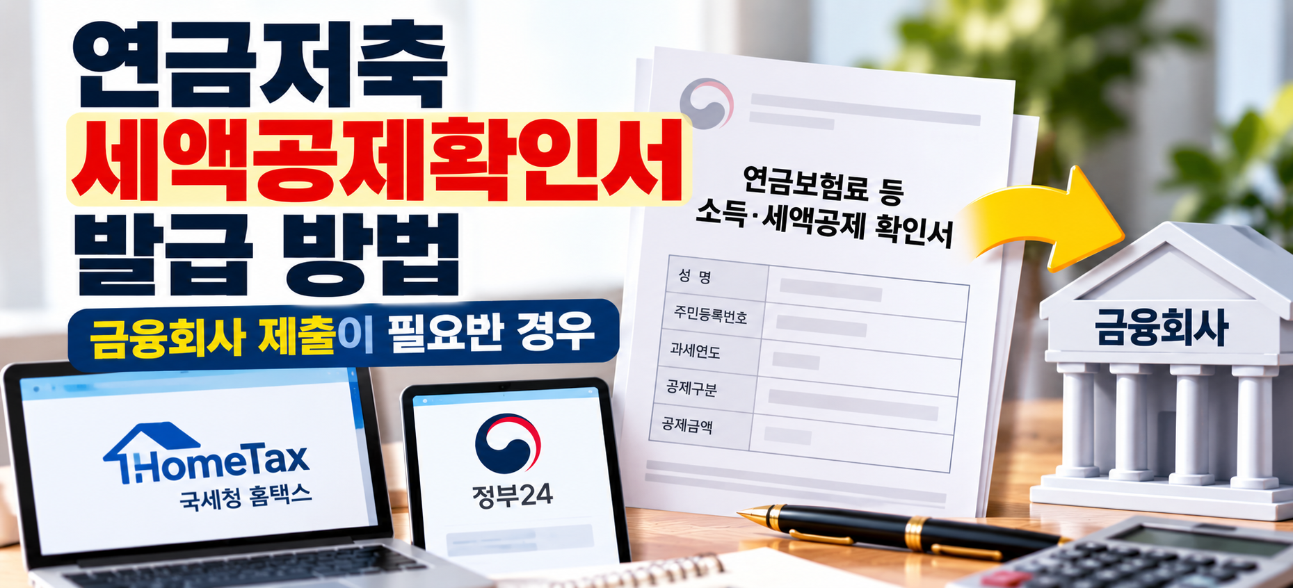 연금저축 세액공제확인서 발급 방법