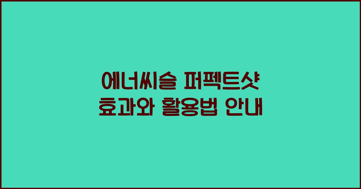 에너씨슬 퍼펙트샷