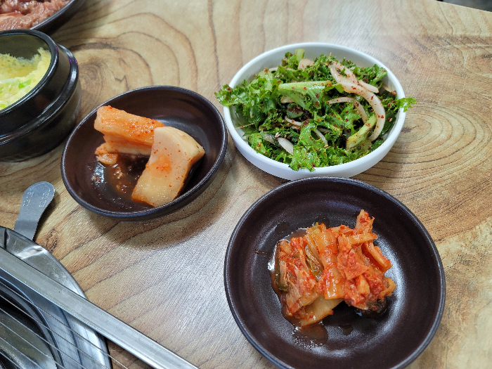 광명도축장한우 기본 반찬