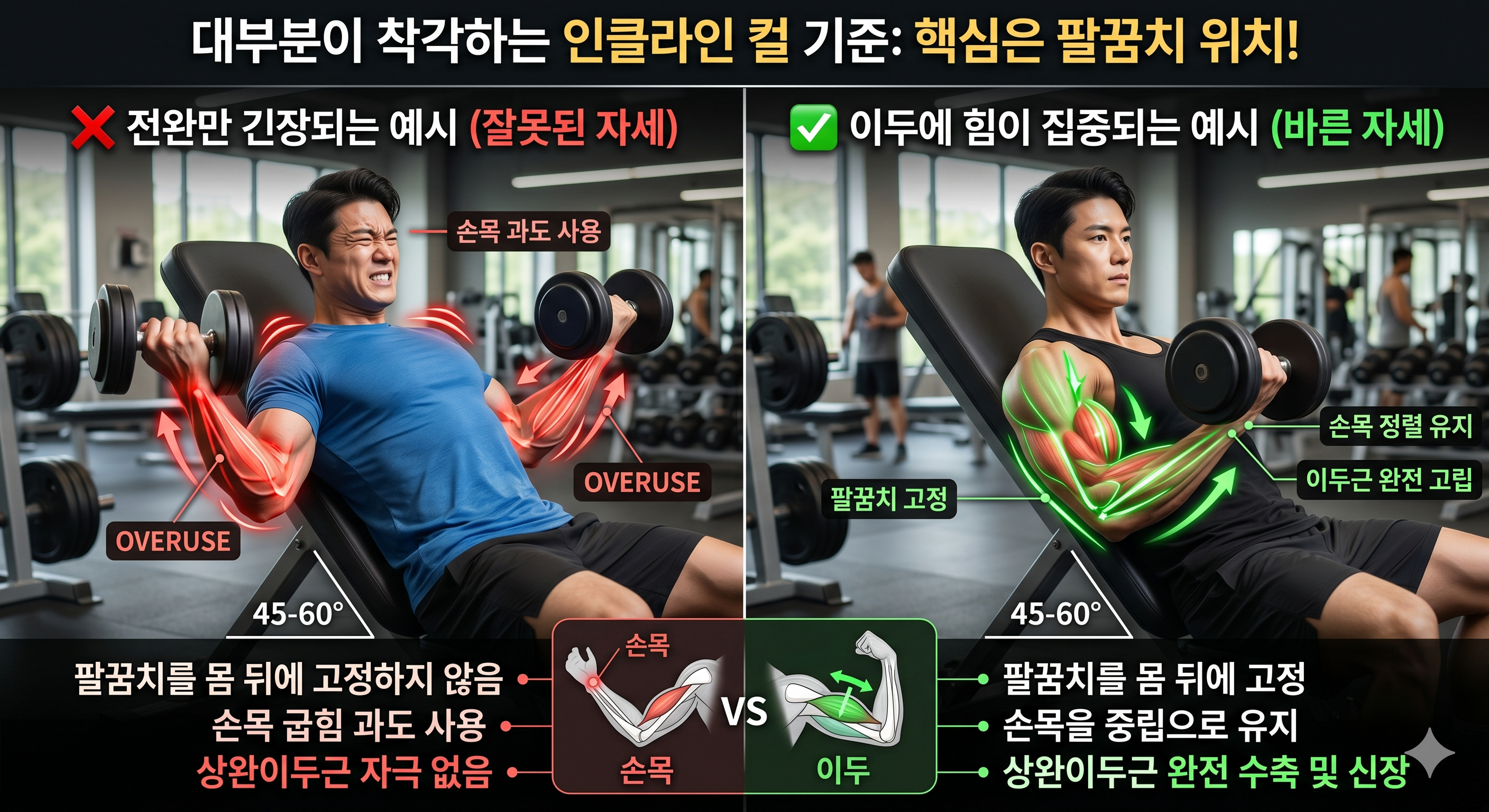 대부분이 착각하는 인클라인 컬 기준