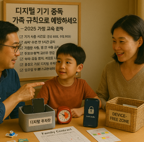 디지털 기기 중독, 가족 규칙으로 예방하세요 – 2025 가정 교육 전략