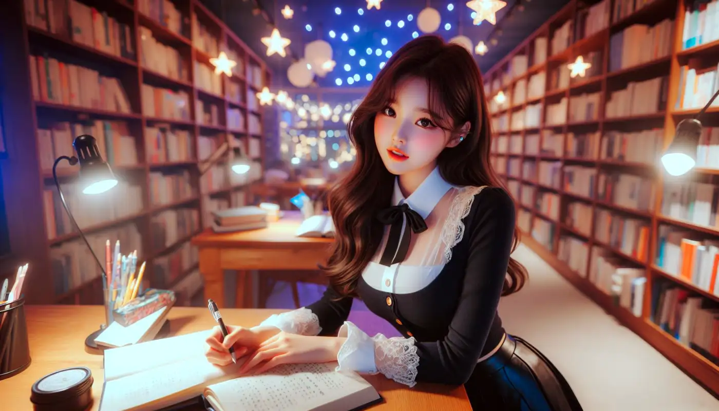 자기소개서-제목-예시를-참고해서-글쓰기하는-여성의-모습