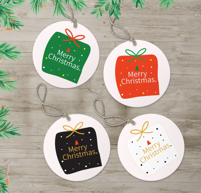 크리스마스 선물 스티커 도안