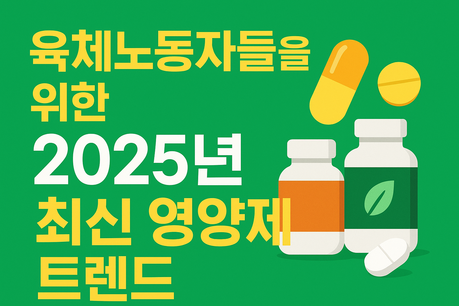 육체노동자들을 위한 2025년 최신 영양제 트렌드 썸네일 이미지