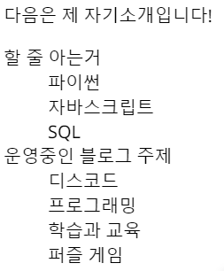 CSS 적용 전 출력 예시
