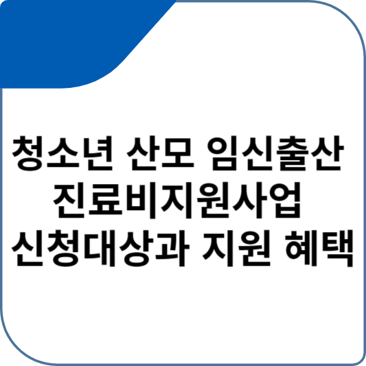 청소년 산모 임신출산 진료비지원사업 신청대상과 지원 혜택