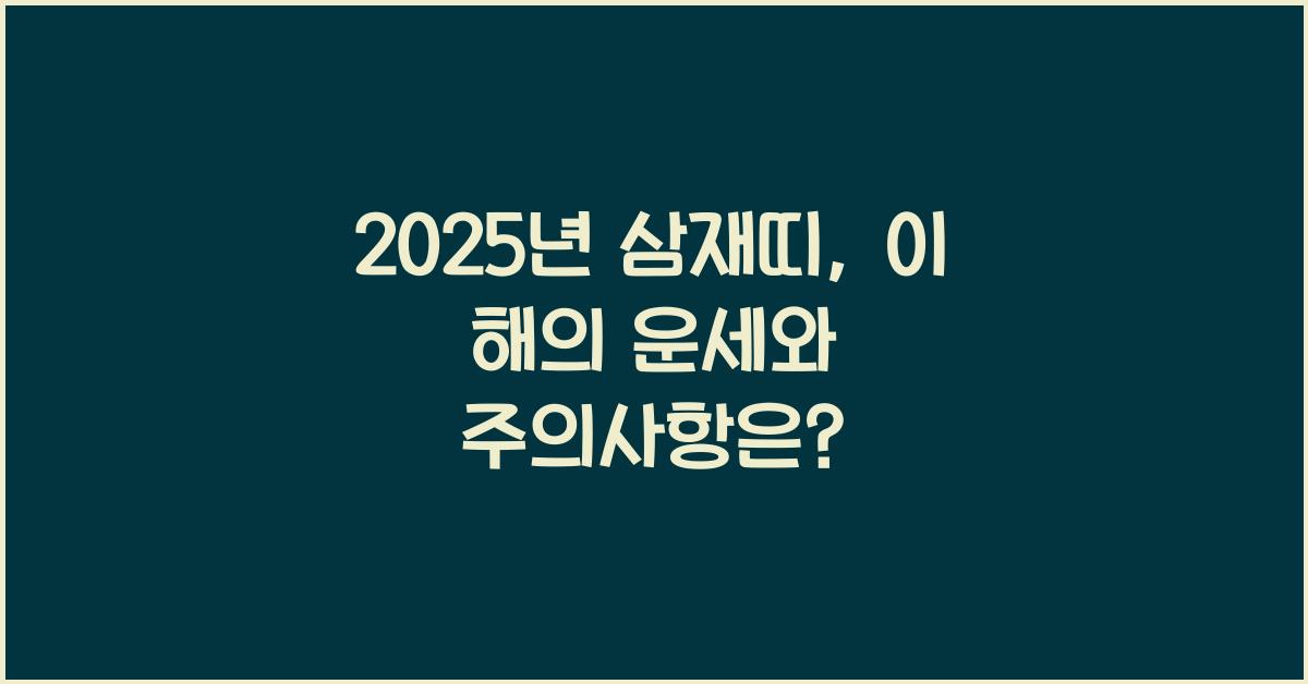 2025년 삼재띠