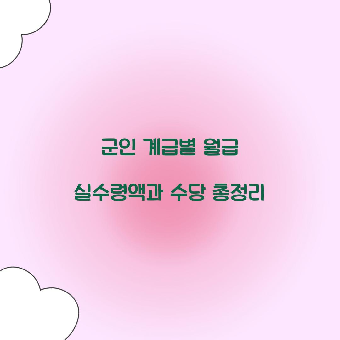 군인 계급별 월급