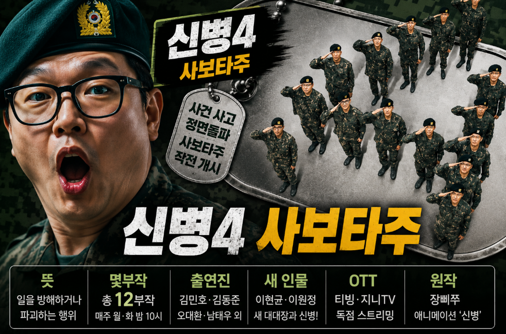 신병4 사보타주|뜻·몇부작·출연진·등장인물·OTT·원작