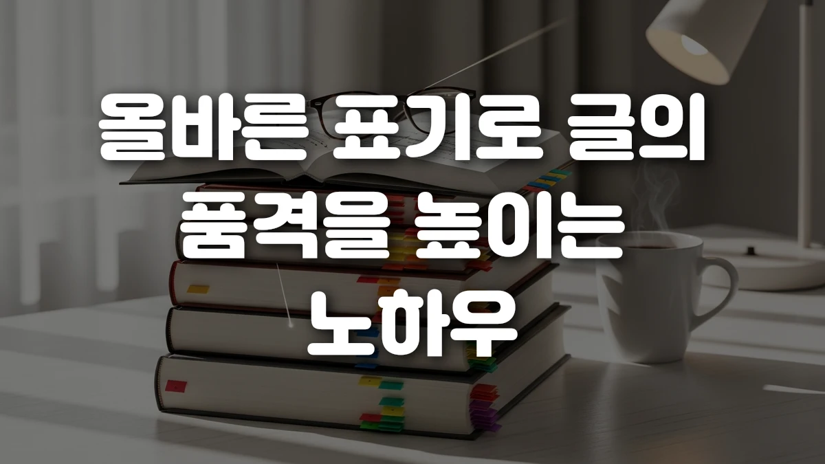 올바른 표기로 글의 품격을 높이는 노하우