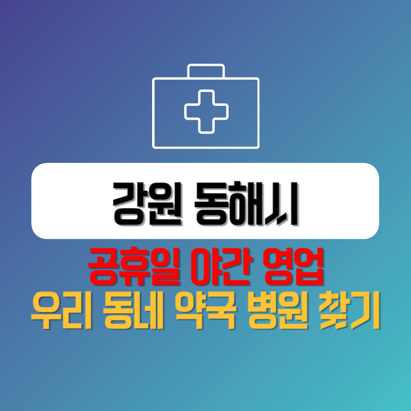 강원 동해시 공휴일 야간 영업 우리 동네 약국 병원 찾기