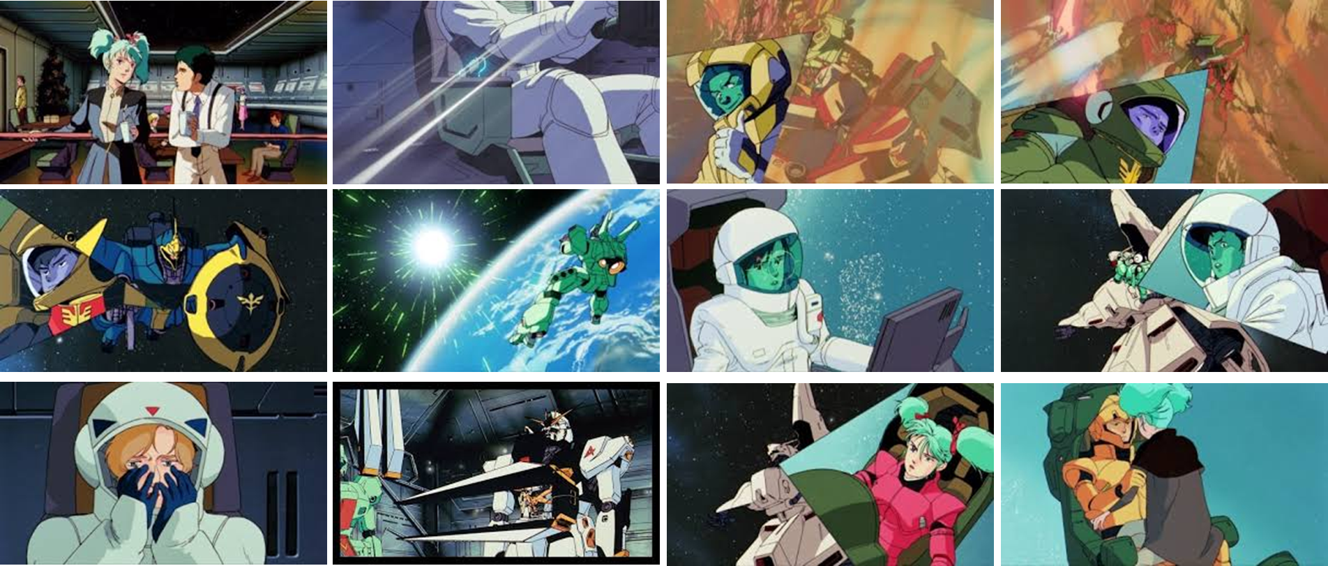 역습의 샤아 등장 인물 중 뉴타입 전투 씬 캡쳐이미지입니다.