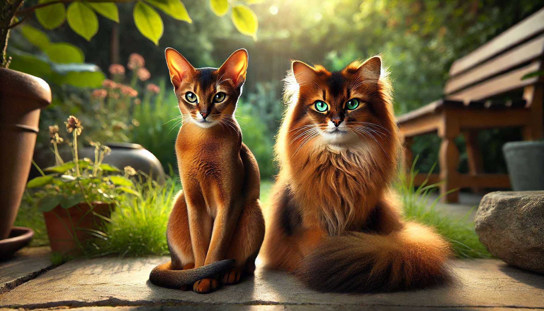 아비시리안 vs 소말리 고양이