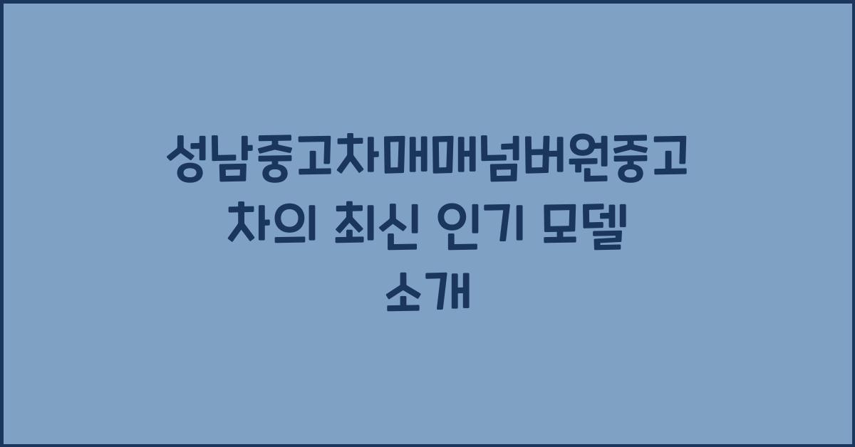 성남중고차매매넘버원중고차