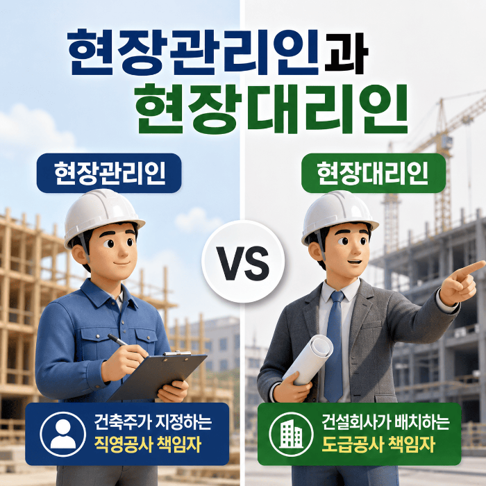 현장관리인과 현장대리인의 차이점