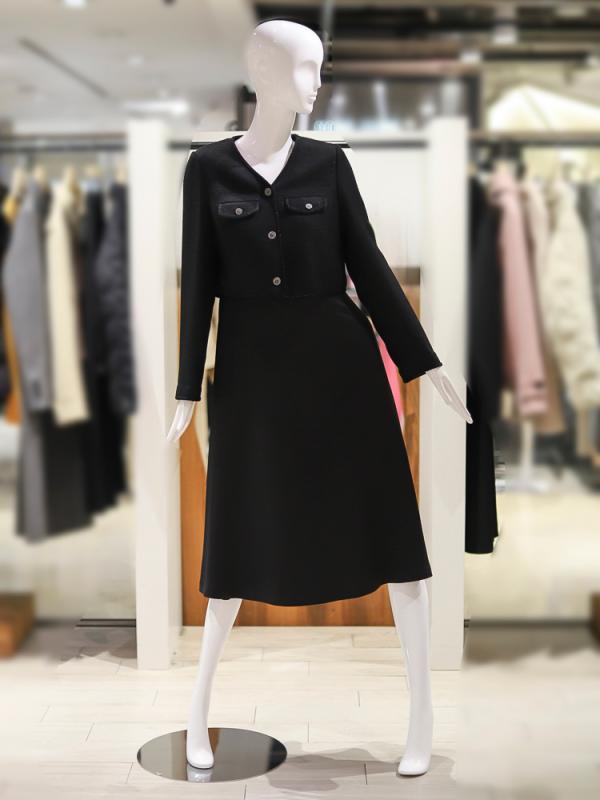 지컷 트위드 자켓 레이어드 새틴 원피스 7254137104