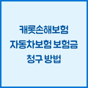 캐롯손해보험 자동차보험 보험금 청구 방법