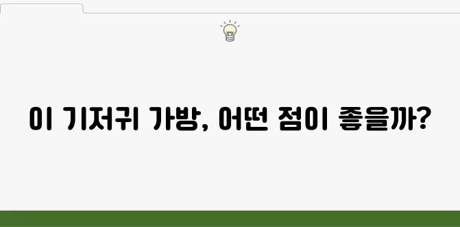기저귀 가방 후기에 대한 주목할 만한 정리를 해보았습니다!