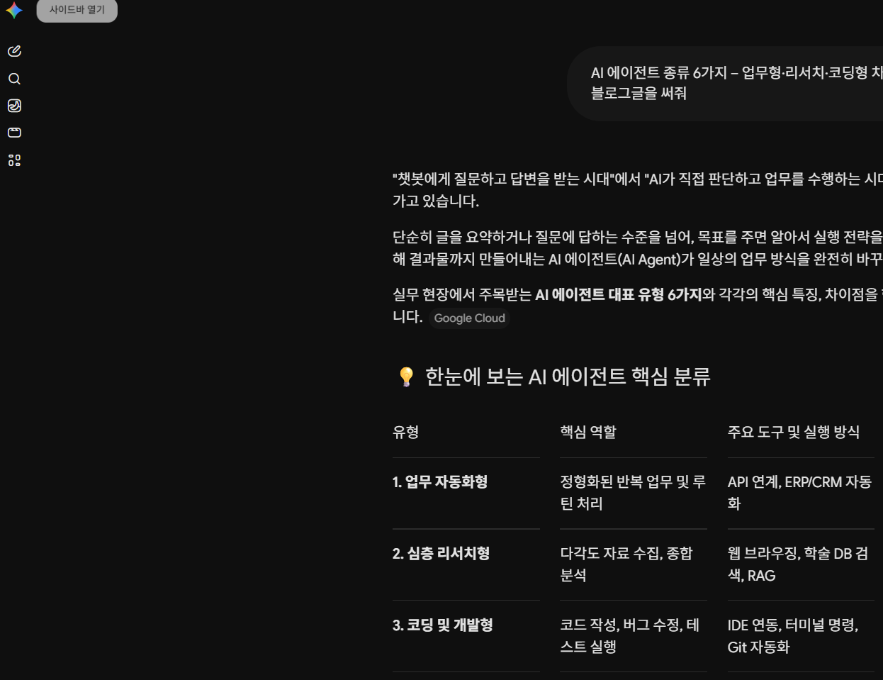 ChatGPT&middot;Claude&middot;Gemini&middot;젠스파크를 직접 사용한 작업 화면