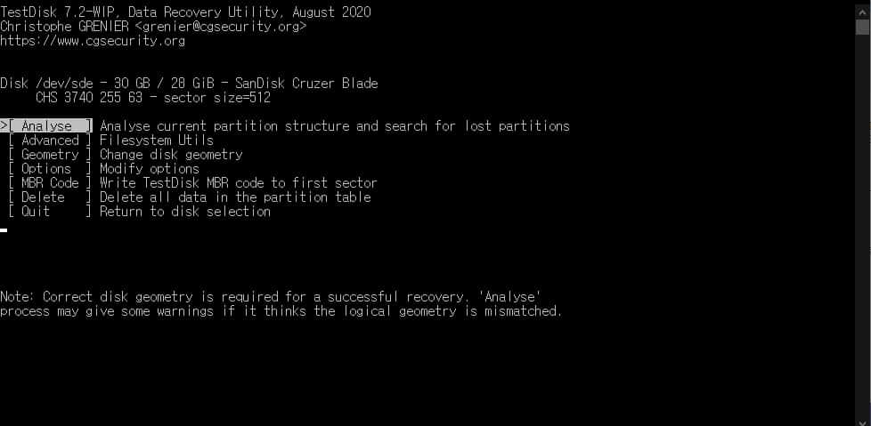 복구하고 싶은 파티션 분석