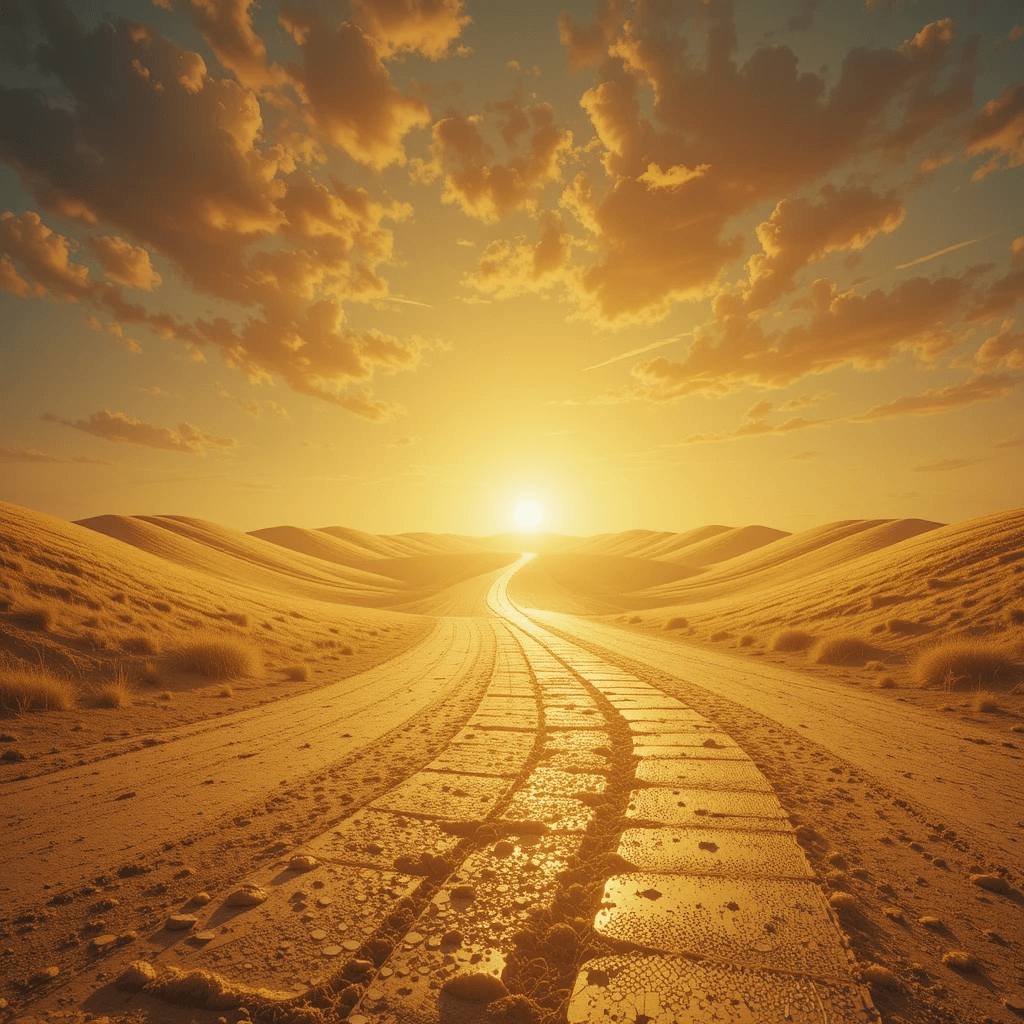 부동산 매매운이 좋아지는 예지몽으로 황금빛 땅을 보는 꿈의 참고이미지입니다.