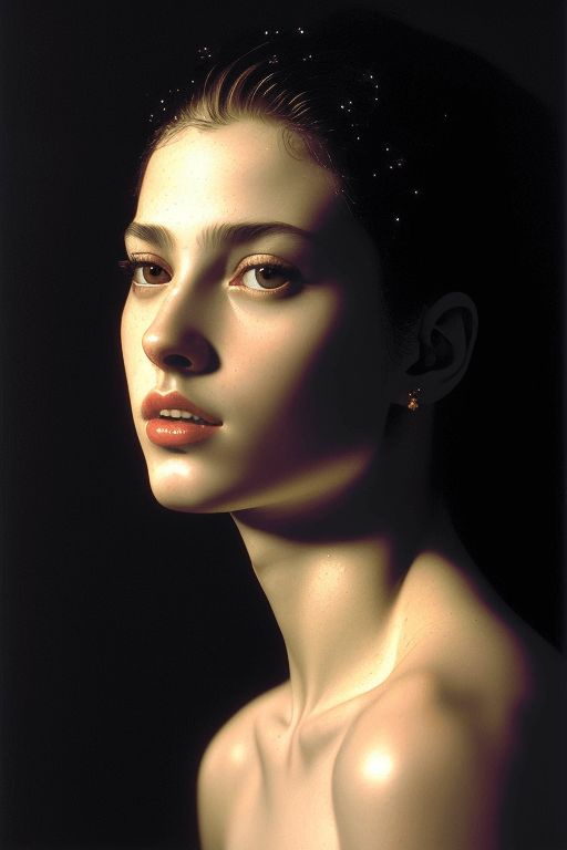 Playground AI로 생성한 그림(1) - 암흑 속의 미인