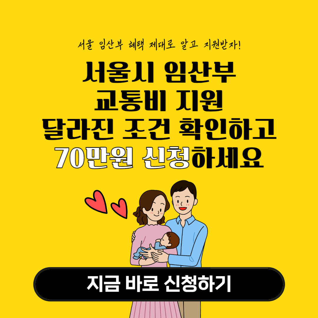 서울 임산부 교통비 70만원 신청방법 사용처 사용기간