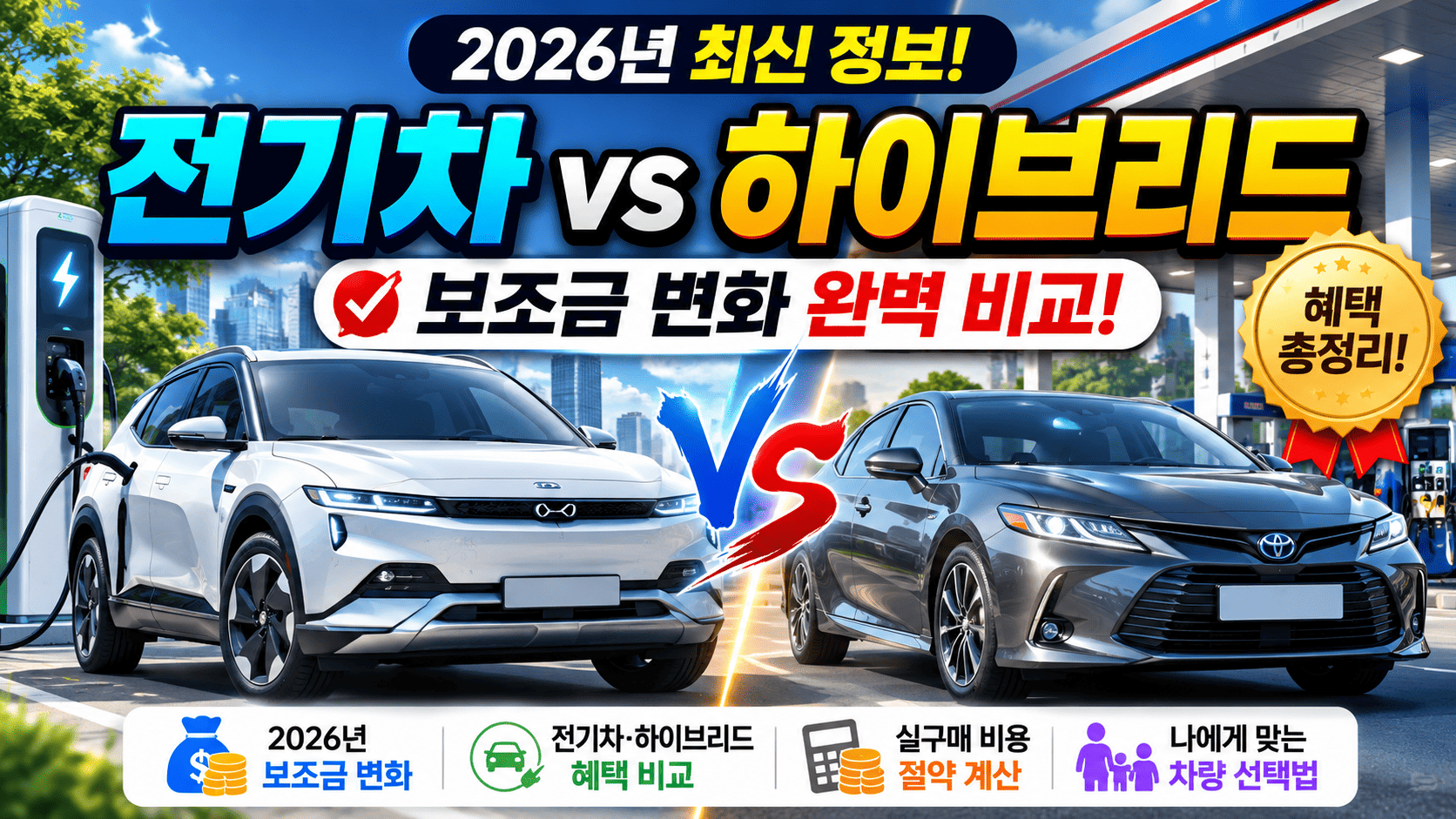 2026 전기차 보조금 변화 (전기차, 하이브리드, 혜택비교)