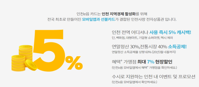 인천 이음카드 혜택이 정리된 포스터