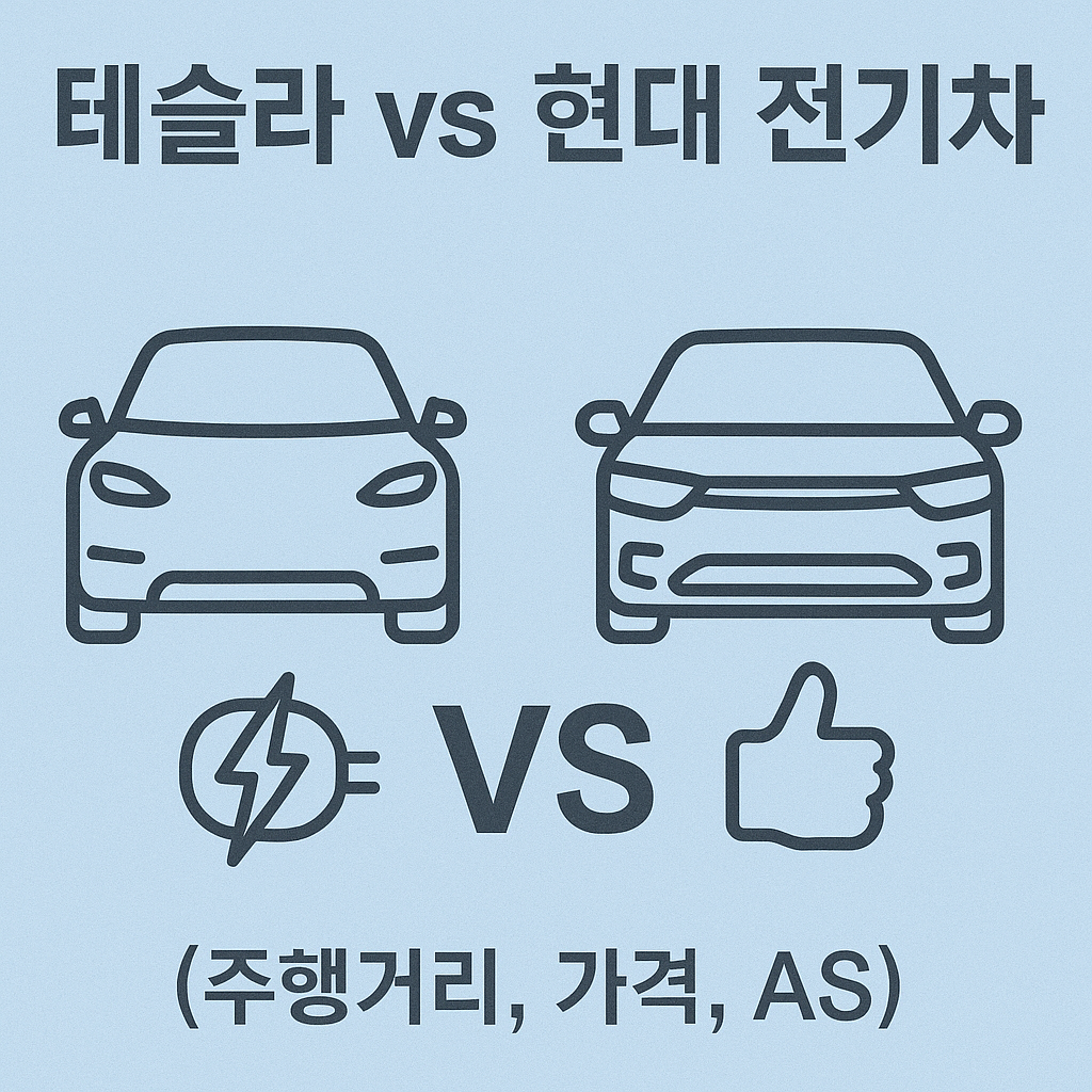 테슬라 vs 현대자동차 주행거리, 가격 등등 사진 관련.