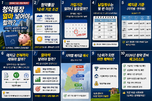 청약통장 얼마 넣어야 할까?|가입기간·납입횟수·예치금