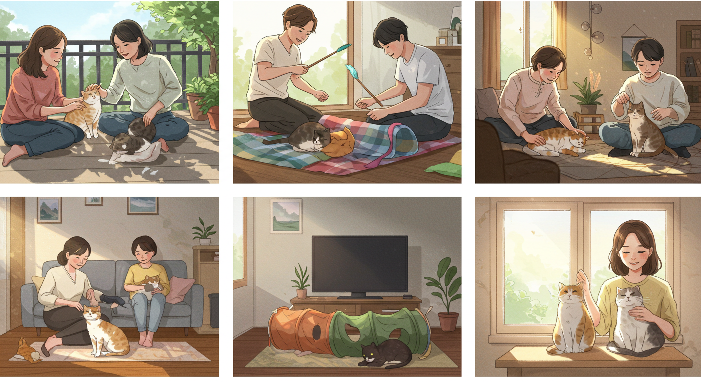 고양이랑 놀아주기