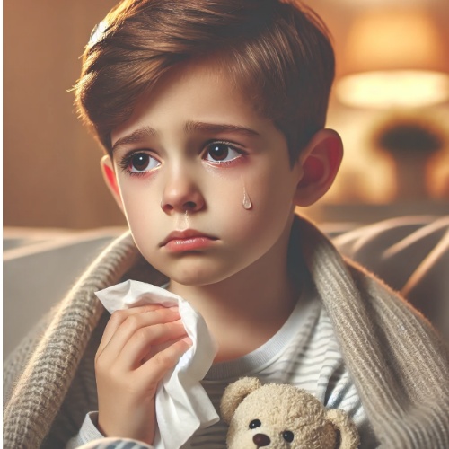 부비동염으로 고생하는 아이